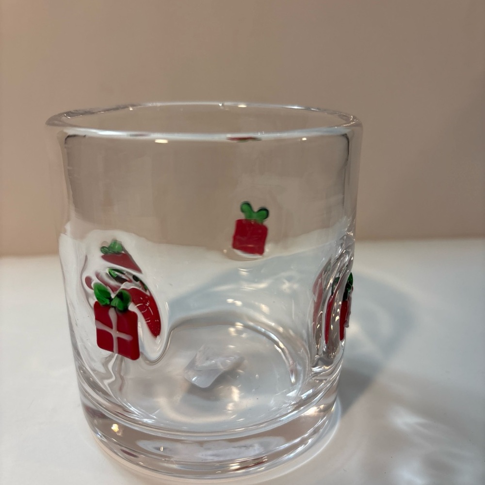 Crate & Barrel Candy Red Gifts Double Old Fashioned Drink Glass Halloween NWT